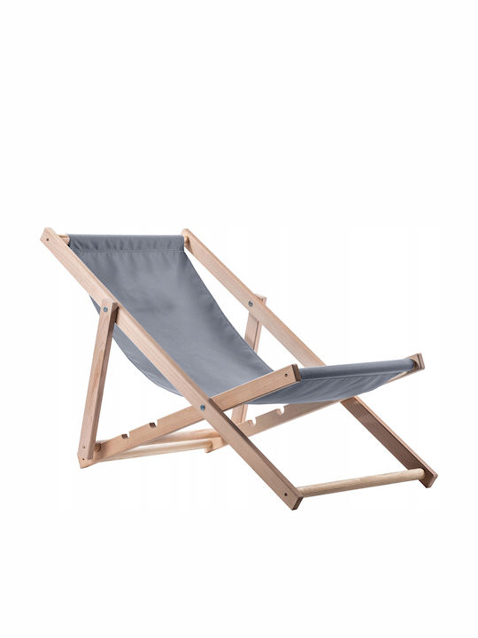 Liegestühle Holz mit Gray Stoff 2Stück
