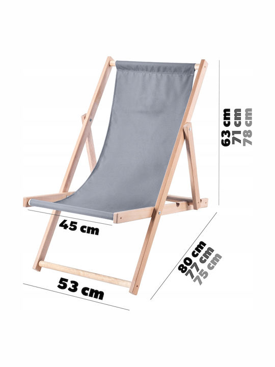 Liegestühle Holz mit Gray Stoff 2Stück