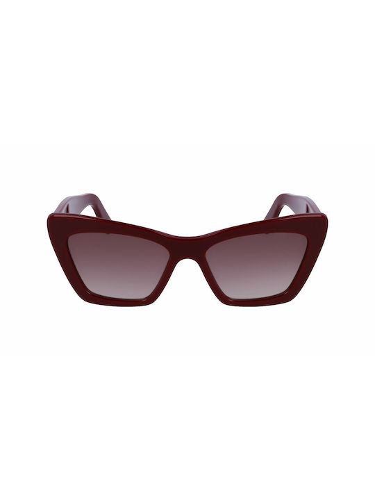 Salvatore Ferragamo Women's Sunglasses with Burgundy Plastic Frame and Burgundy Gradient Lens SF1081SE 603