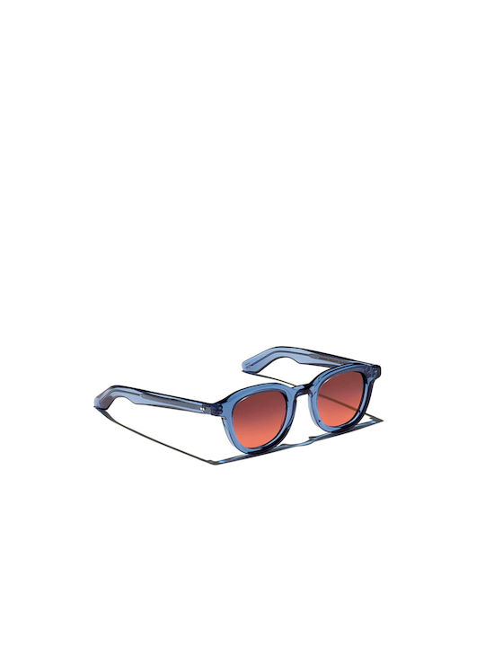 Moscot Dahven Sapphire Sonnenbrillen mit Blau Rahmen und Rot Verlaufsfarbe Linse DAHVEN SAPPHIRE CEBERNET