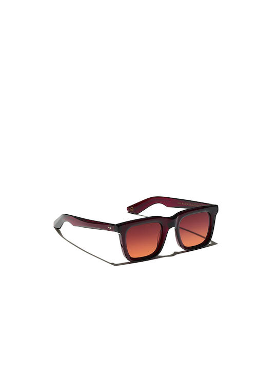 Moscot Rizik Sunglasses with Burgundy Plastic Frame and Red Gradient Lens RIZIK BURGUNDY CABERNET