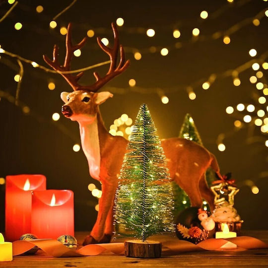 Christmas Decorative Snowy Wood Tree 30cm Green