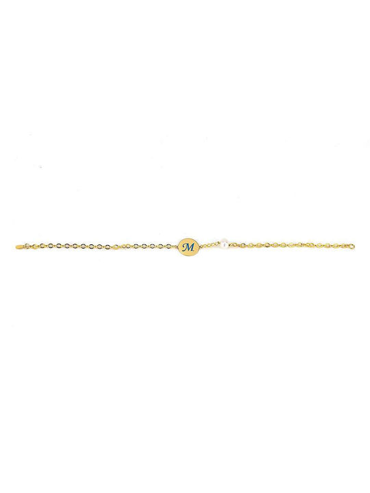 Goldsmith Gold Bracelet 14 Carats Monogram White Gold