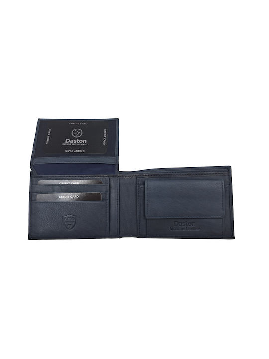 Daston Men's Leather Wallet with RFID Blue