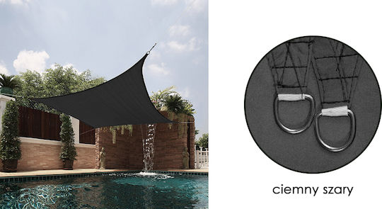 AIO Factory Pătrat Umbrela Sail Gri cu acoperire PVC 3x3m