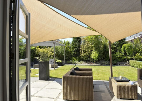 AIO Factory Триъгълник Shade Sail Бежов с PVC покритие 3м