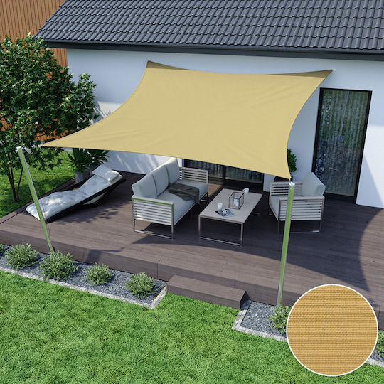 AIO Factory Pătrat Umbrela Sail Bej cu acoperire PVC 3x3m