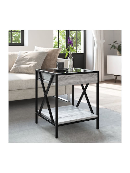 Rectangular Glass Side Table Gray Sonoma M40xW40xH50cm