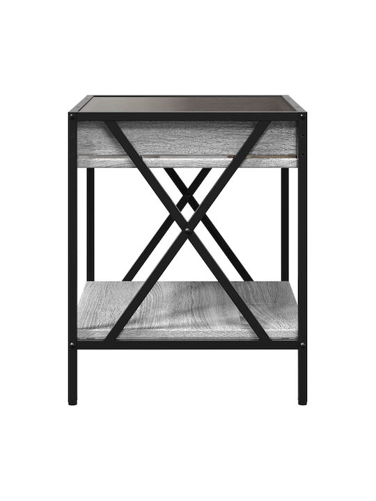 Rectangular Glass Side Table Gray Sonoma M40xW40xH50cm