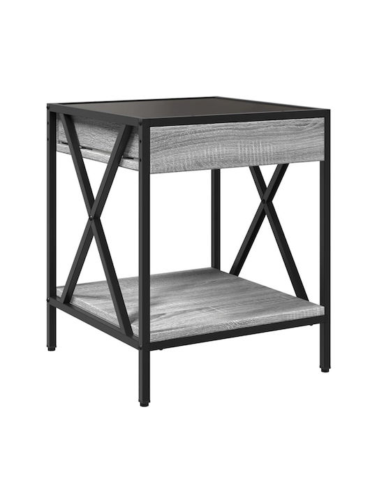 Rectangular Glass Side Table Gray Sonoma M40xW40xH50cm