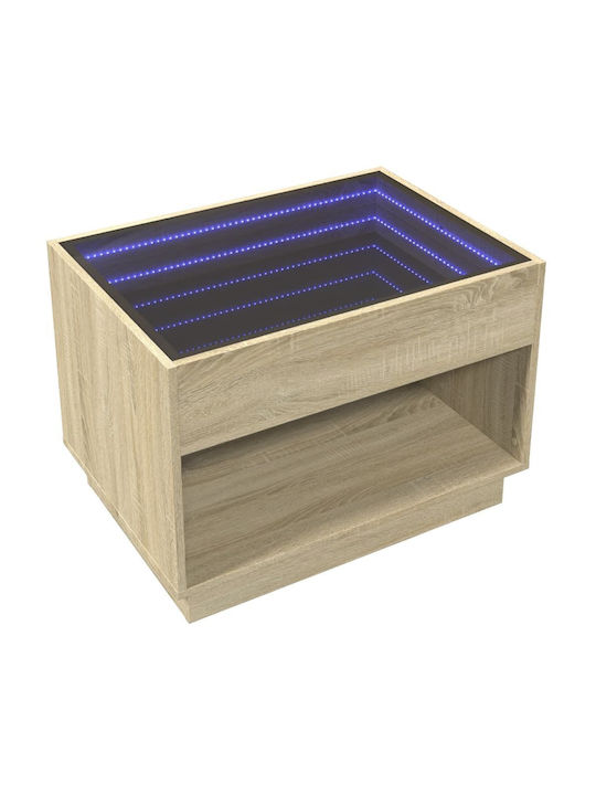 Rectangular Glass Side Table Sonoma Oak 70x50x50 cm