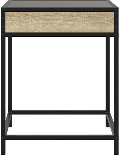 Square Glass Side Table Sonoma Oak M40xW40xH51cm