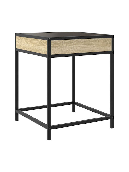 Square Glass Side Table Sonoma Oak M40xW40xH51cm