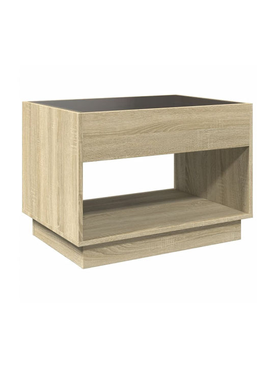 Rectangular Glass Side Table Sonoma Oak 70x50x50 cm