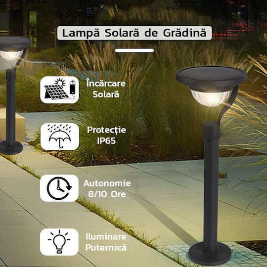 Lampă solară LED 2 moduri de fixare IP65 material ABS baterie 4.5 V 200 mAh 450 lumeni 42.5 x 15 cm alb cald