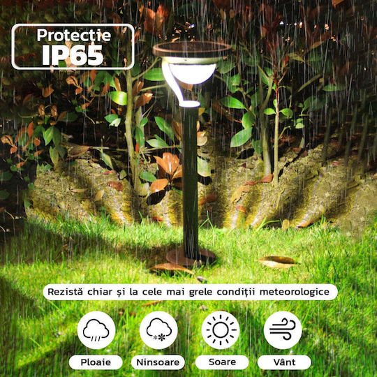 Lampă solară LED 2 moduri de fixare IP65 material ABS baterie 4.5 V 200 mAh 450 lumeni 42.5 x 15 cm alb cald