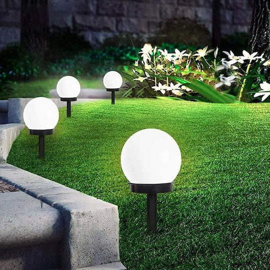 Led Solar Lamp Spherical Globe Flippy Type Diameter 10 Cm Cool White