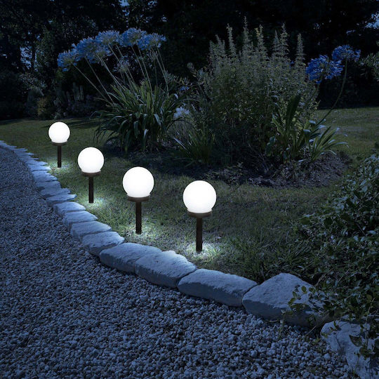 Led Solar Lamp Spherical Globe Flippy Type Diameter 10 Cm Cool White