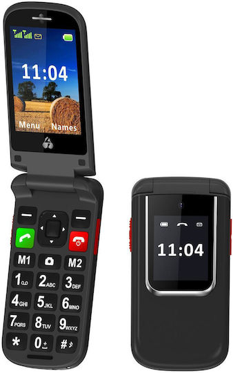 Powertech Sentry PTM-34 Dual-SIM Handy mit Großen Tasten (Griechisches Menü) Schwarz