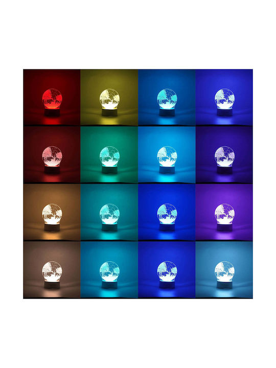 Dekorative LED-Lampe Flippy 3D Winterlandschaft Fernbedienung Zwei Leistungsmodi USB Batterien 20 cm Höhe Aus Acrylmaterial Mehrfarbiges Licht Weiß