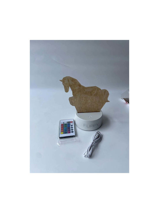 Decorative Led Lamp Flippy 3d Cal Remote Control Two Power Modes Usb Batteries 20 Cm Height Made Acrylic Material Multicolored Light White