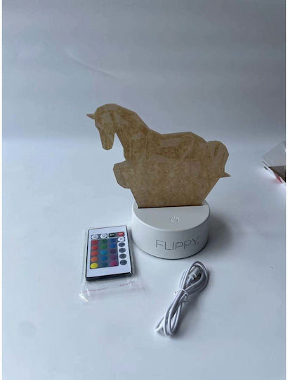 Decorative Led Lamp Flippy 3d Cal Remote Control Two Power Modes Usb Batteries 20 Cm Height Made Acrylic Material Multicolored Light White