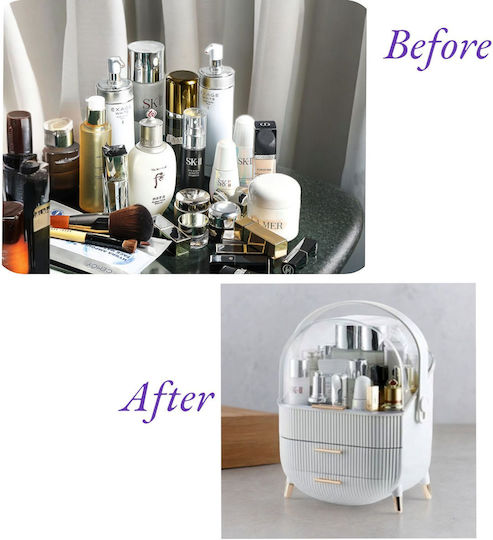 Organizator Cosmetice Cu Sertare Alb