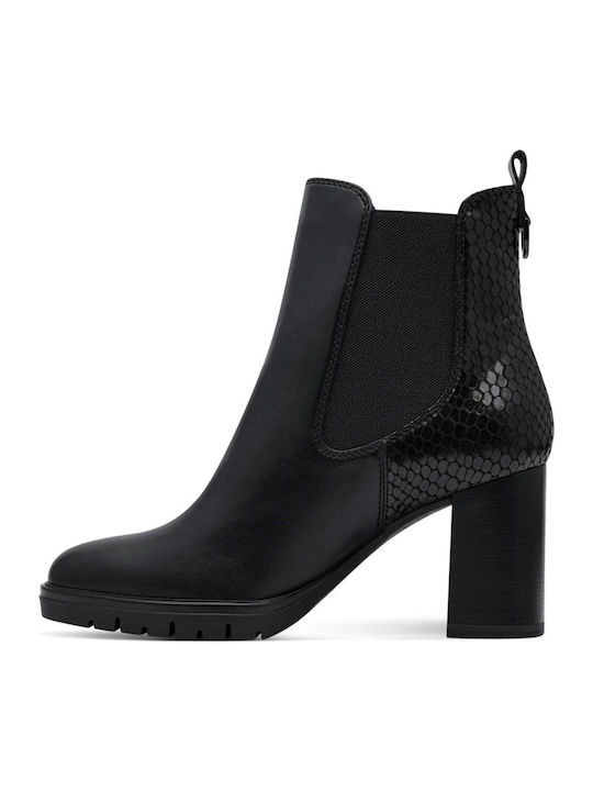 Damen Chelsea Stiefeletten mit hohem Absatz Schwarz