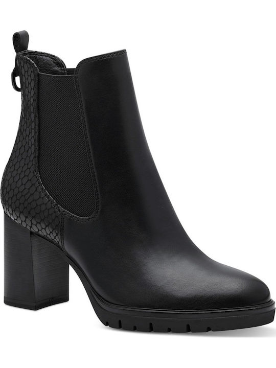 Damen Chelsea Stiefeletten mit hohem Absatz Schwarz