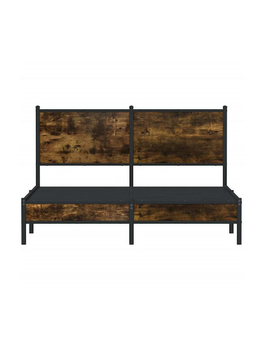 Doppelbett Aus Holz Braune mit Lattenrost Für Matratze 137x190cm