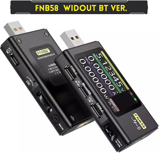 Tester USB pentru detectarea încărcării rapide și măsurarea capacității FNB58 fără BT