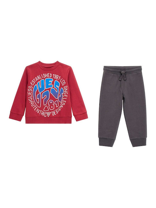 Guess Kids Sweatpants Set Red Φούτερ