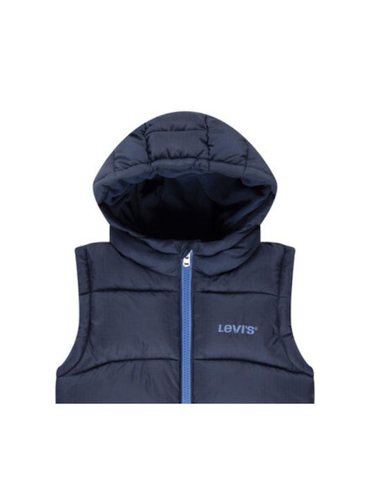 Levi's Kids Casual Jacket Sleeveless with Hood Navy Blue