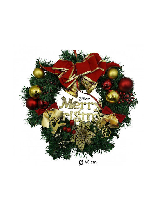 Weihnachtsdekoration Kunststoff Kranz mit Durchmesser 40cm. Flippy