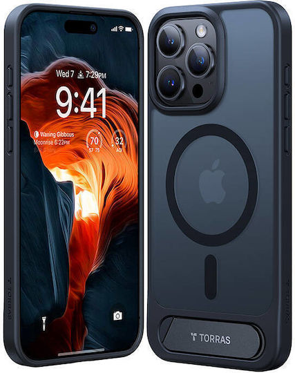 Torras Umschlag Rückseite Kunststoff Schwarz (iPhone 15 Pro Max)