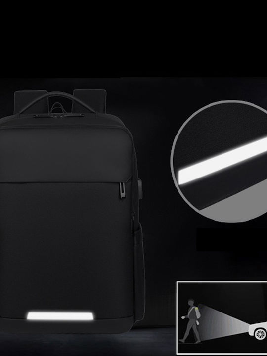 Playbags Collection Αδιάβροχη Τσάντα Πλάτης για Laptop 15.6" με Θύρα USB σε Μαύρο χρώμα