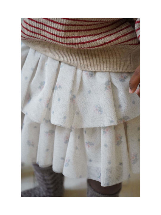 Konges Slojd Kids Tutu Skirt Floral Ecru