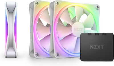 NZXT F120 RGB Duo Case Fan με Σύνδεση 4-Pin PWM 2τμχ Λευκό