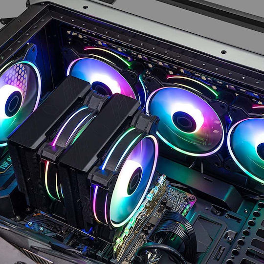 CoolerMaster Masterfan MF120 Halo² Case Fan (2050rpm / 51.88cfm) with ARGB Lighting and 4-Pin PWM Connection