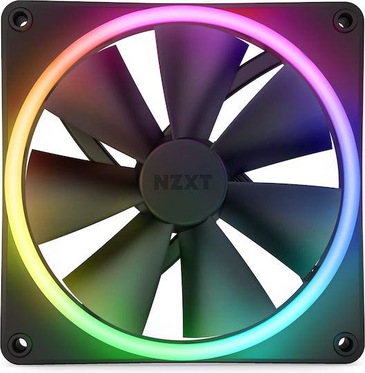 NZXT F120 RGB Duo Gehäuselüfter mit Verbindung 4-Pin PWM 1Stück Schwarz