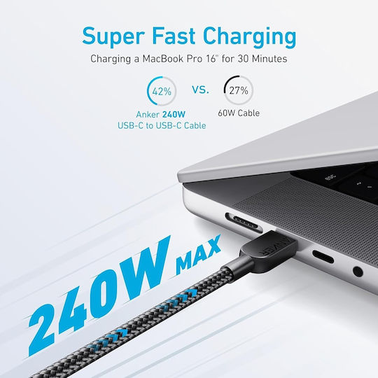 Anker USB 2.0 Kabel USB-C männlich - USB-C 240W PD Weiß 1,8m A81D6H21