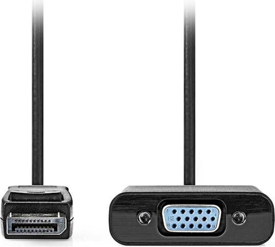 Nedis Cable DisplayPort male - VGA female 0.2m Μαύρο (CCGB37351BK02)