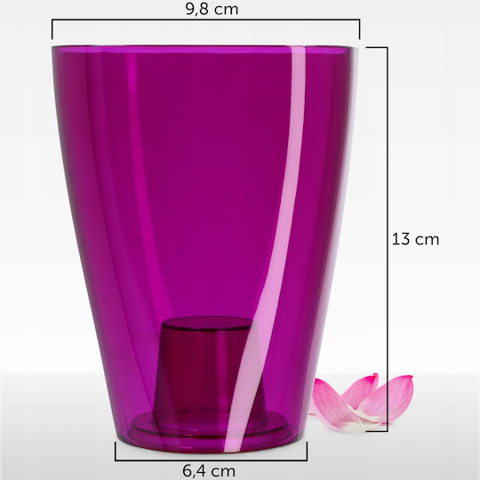 Kadax Orchideen-Übertopf Kunststoff Pflanze 9cm Lila