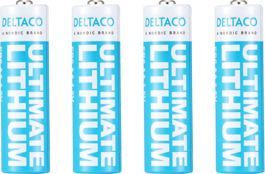 Deltaco Μπαταρίες Λιθίου AA 1.5V Μιας Χρήσης (High Performance) 4τμχ