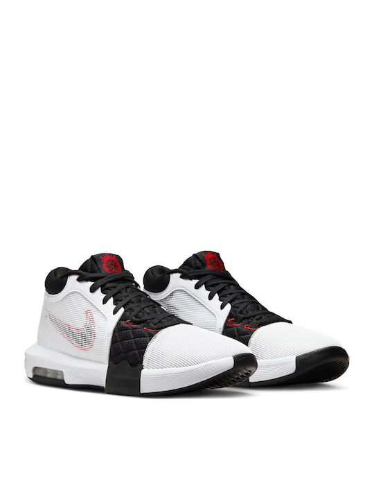 LeBron Witness 8 Ψηλά Μπασκετικά Παπούτσια Λευκό / University Red / Μαύρο