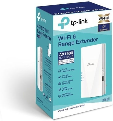 TP-LINK RE500X v2 Mesh WiFi Extender Dual Band (2.4 & 5GHz) 1500Mbps