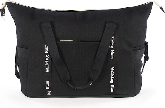 Walking Mum Shoulder/Hand Diaper Bag Weekend Black 55x25x30cm.
