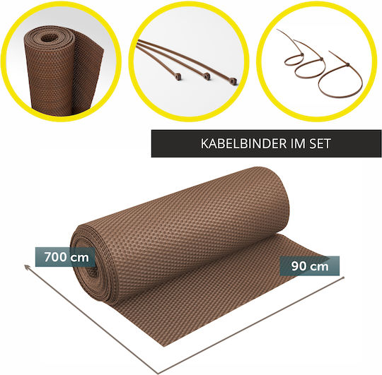 Kadax Διαχωριστικό Σκίασης Καφέ 0.9x7m