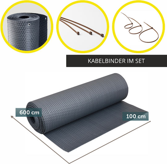 Kadax Διαχωριστικό Σκίασης Γκρι 1x6m