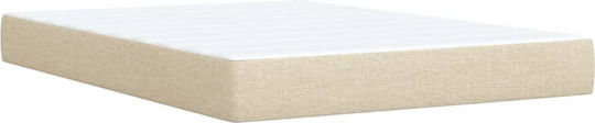 Vidaxl Pat Boxspring cu Saltea Crem 160x200cm Material Textil 1 Bucată Dublu Crem